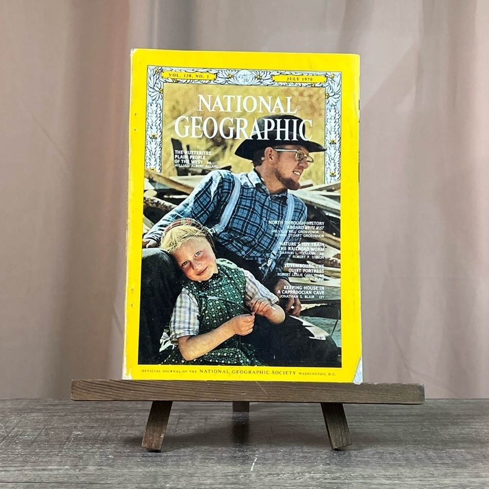 National Geographic July 1970 edition Hutterite father and child
